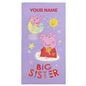 Hasbro Peppa Pig Big Sis Personalized Beach Towel 30x60 inches