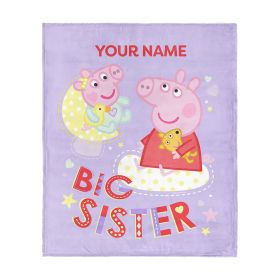 Hasbro Peppa Pig Big Sis Personalized Silk Touch Throw Blanket 50x60 inches