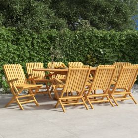 Folding Garden Chair Set of 8 Teak Solid teak wood Standard