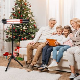 Outdoor Indoor Infrared Heater IP65 Waterproof, 3-Speed Fast Heating (3S Warm-Up) with Height-Adjustable Tripod Wall Mount