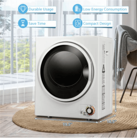 850W Compact Portable Clothes Dryer - 10 Lbs Wet Capacity, 5.5 Lbs Dry Load, Quiet Design  For Apartments Dorms (Option: White)